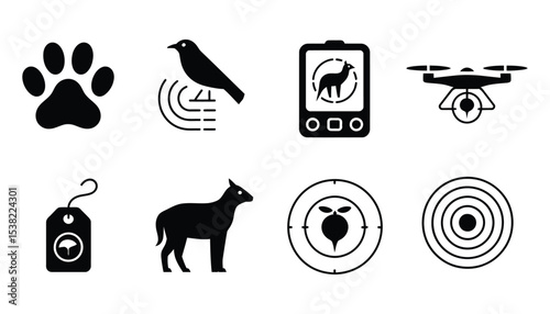 Vector set of animal icons and symbols for web design illustrations photo