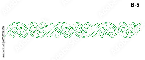 Rhinestone hotfix transfer seamless border design, abstract curly design, perfect for ladies' suits, sarees, and other clothing material, 2.2 mm or 6 ss stone hole size