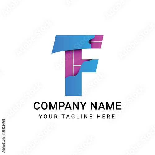 Modern F Letter Logo in Elegant Gradient Signifying Innovation and Brand Identity