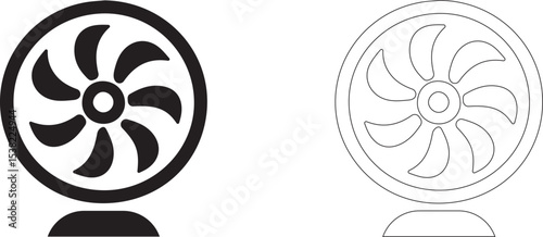 Table fan. Vector icon on white background.