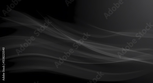 Black Flowing Gradient Line Background, Mysterious Texture Conveys Premium Art Atmosphere