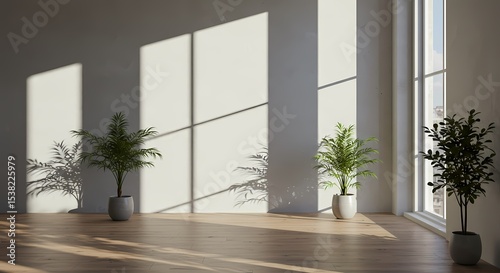 Indoor Simple Space Light - Shadow Background, Geometric Lines and Natural Light Create Minimalist Aesthetics