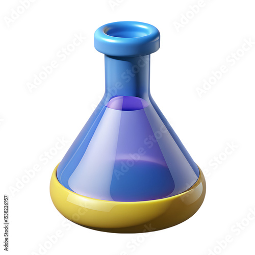 3D Chemistry Flask Icon photo