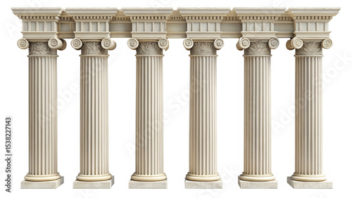 greek columns isolated on white background