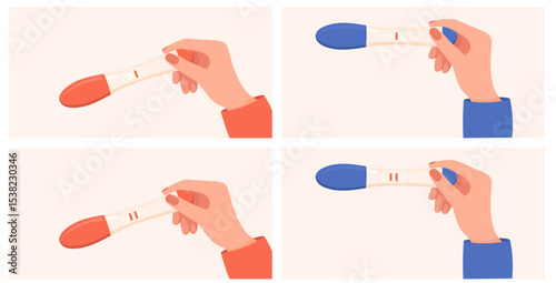 Vector image of a pregnancy test. The long-awaited baby. Test for the presence of hCG in the body. Element for your design.