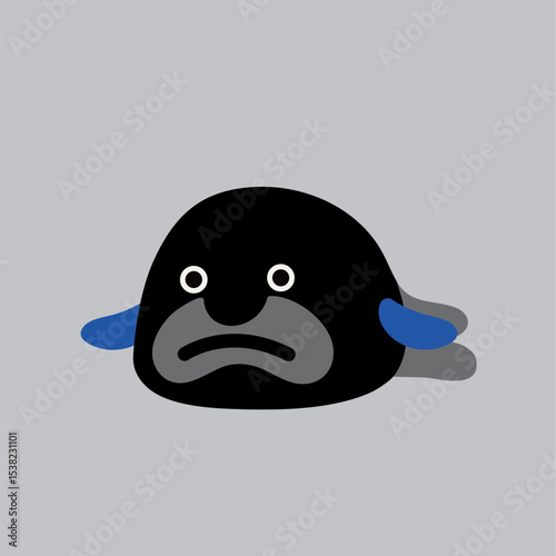 Cute vector blobfish with unique design, perfect for kids' projects and decor.