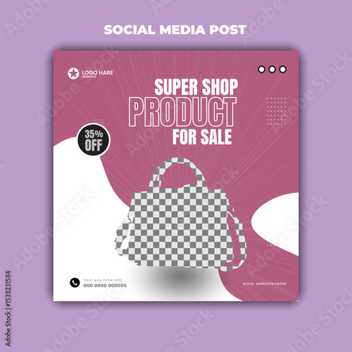 Super shop product sale social media post design template