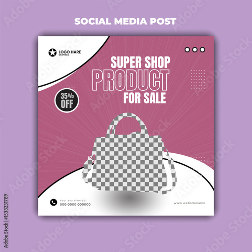 Super shop product sale social media post design template