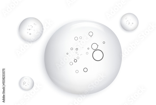 beautiful skin care cream. isolated on transparent background. gel smear on skin, liquid milk drops for face. gentle sunscreen care