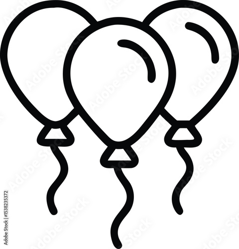 Colorful Balloons in Celebration, Bright Atmosphere, Illustrative Art Design, Cheerful Vibe
