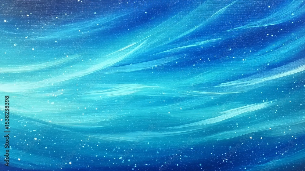 Fototapeta premium Swirling starry night sky oil painting with soothing and delicate brushstrokes, peaceful dreamy landscape art for emotional healing, calm relaxation, and inner balance