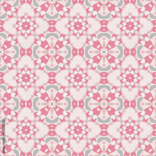 
Seamless vector pattern in pink gray. Bright pattern for textiles, pillows, interior decoration,  background, wrapping paper, packaging.