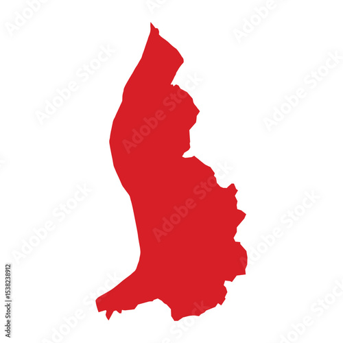 Map of Liechtenstein, sign silhouette. World Map Globe. Vector Illustration isolated on white background. Europe continent.