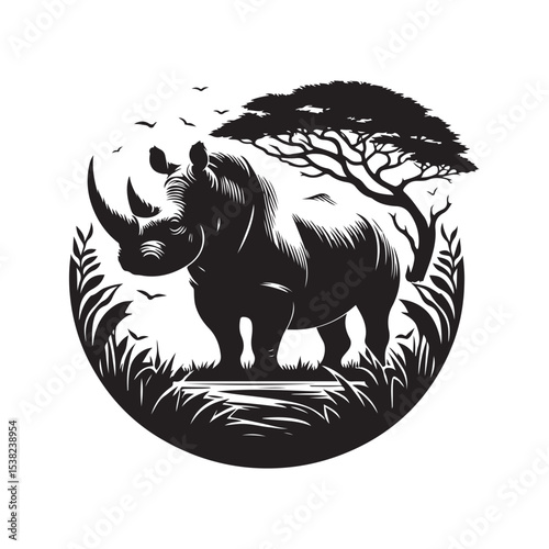 rhino vector illustration