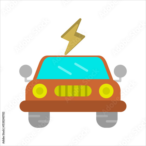 Electric Car Vector Icon