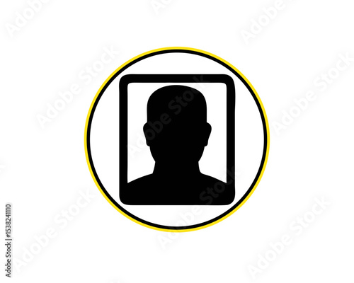 Silhouette of a Person's Head and Shoulders in a Frame
