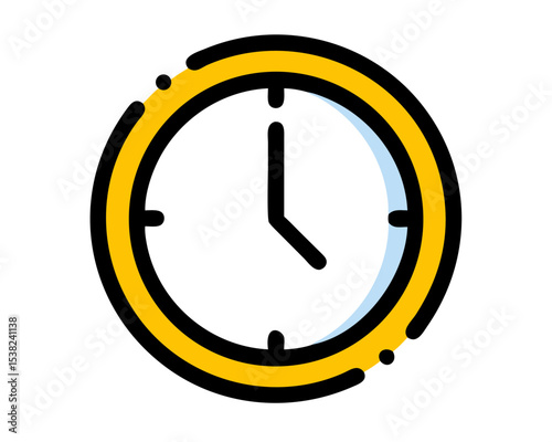 Simple Vector Illustration of a Clock Showing a Specific Time