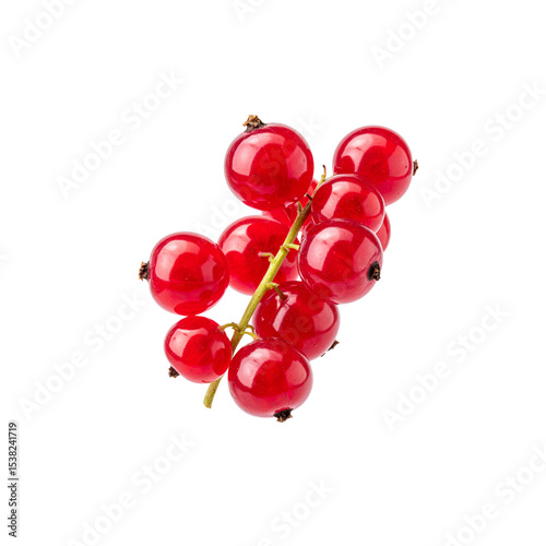 Fresh ripe red currants isolated on white.
