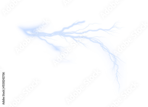 A thunder, overlay, lightning, storm, electric PNG. This thunder, lightning effect, creates a unique transparent PNG. Use it as an overlay for a dramatic weather scene.