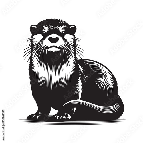 vector illustration of a black cat