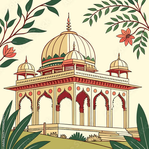 taj mahal vector illustration