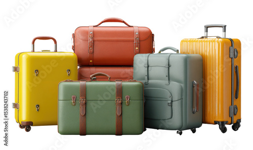 Assorted travel luggage displayed