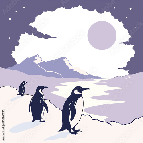 penguin on iceberg in Antarctica 