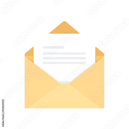 Classic report card in beige envelope, minimalistic design concept