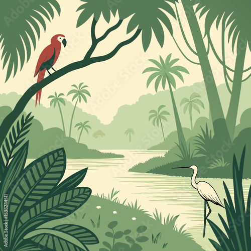 landscape with bamboo forest