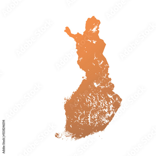 Map of Finland, sign silhouette. World Map Globe. Vector Illustration isolated on white background. Europe continent.