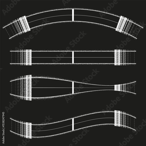 Wave stripe icon. Black flowing vector. Curved abstract shape. Modern motion form.