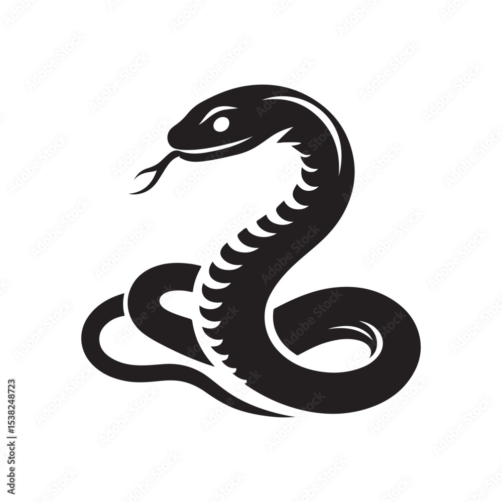 Fototapeta premium black snake vector illustration