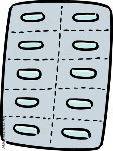 Illustration of medicine blister pack
