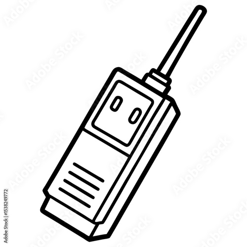 Simple outline of old-fashioned walkie-talkie radio
