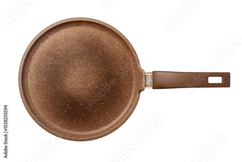 Top view frying pan isolated on transparent background