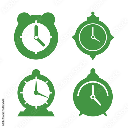 alarm clock icon set