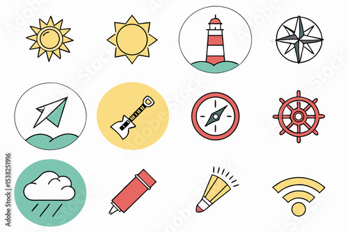 set of nautical icons