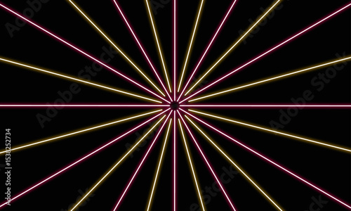 Neon lines, glowing light effect, futuristic techno style, background for party, music, game UI, club, nightlife, vaporwave and digital abstract design.