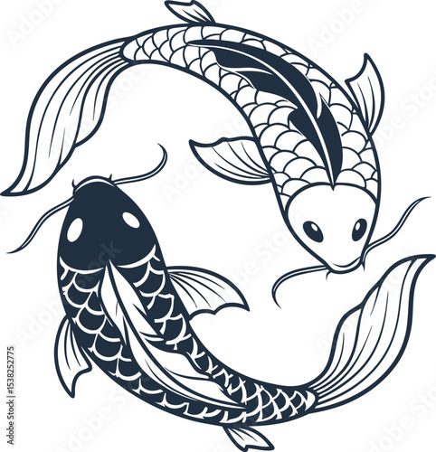 Elegant Koi Fish Design Perfect for Branding and Logos