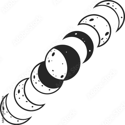 Elegant Moon Phases Design Perfect for Branding and Logo Creation