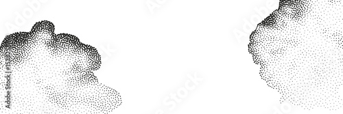 A wave of black dots with a sandy texture An abstract grainy background featuring a noisy gradient pattern