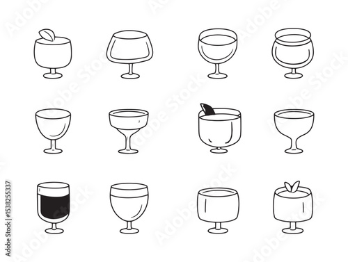 Elegant Panna Cotta Dessert Line Art Vector Illustration 