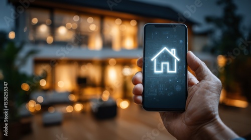 A modern house surrounded futuristic architectural blueprint and connectivity in the future of living