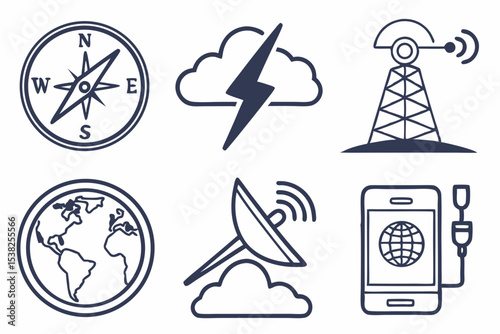 travel icons set