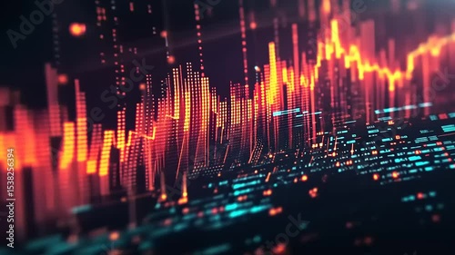 Wallpaper Mural Abstract digital sound wave visualization with vibrant colors, representing data analysis and technology Torontodigital.ca