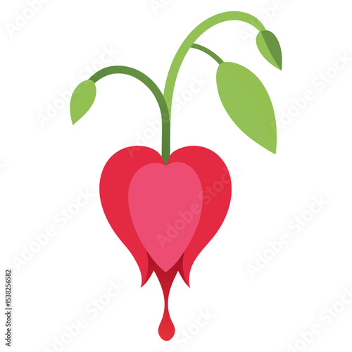Bleeding heart vector art illustration