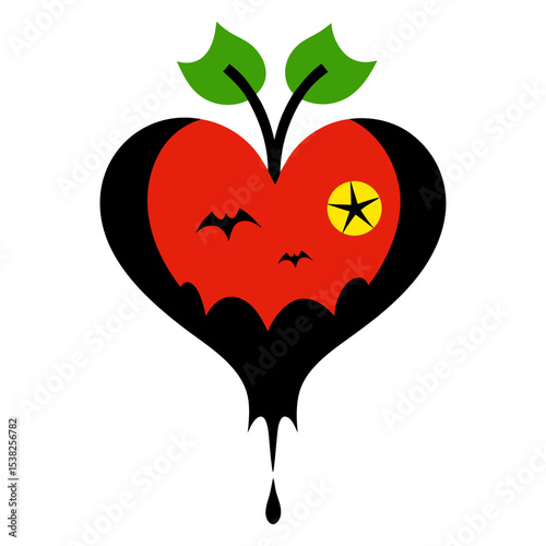 Bleeding heart vector art illustration