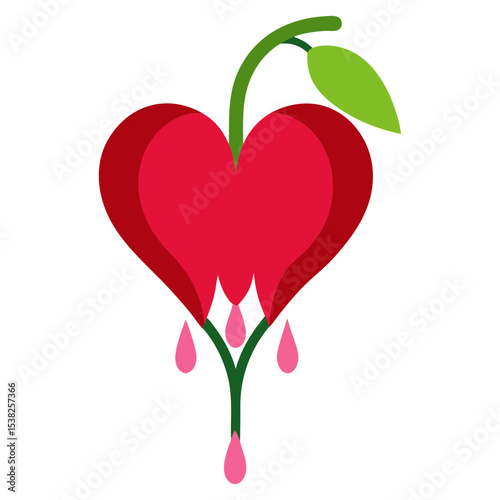 Bleeding heart vector art illustration