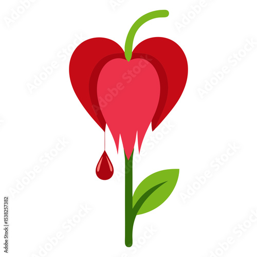 Bleeding heart vector art illustration