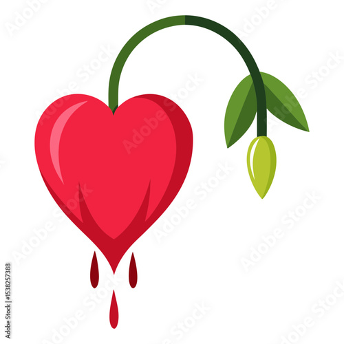 Bleeding heart vector art illustration